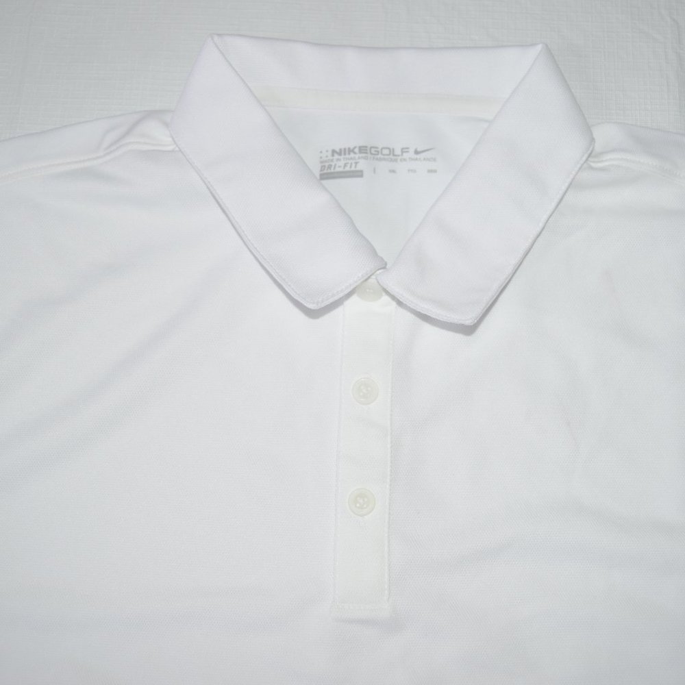 NIKE GOLF DRI-FIT SOLID ICON PIQUE POLO SHIRTS 746099 Color White Size XXL (New) - Picture 5 of 6